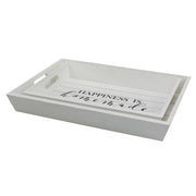 Pair Of White Wooden Trays