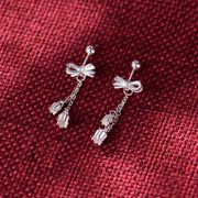 Bow Eardrops Sweet Tassel Studs