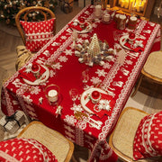 Christmas Red Tablecloth Festive Rectangular