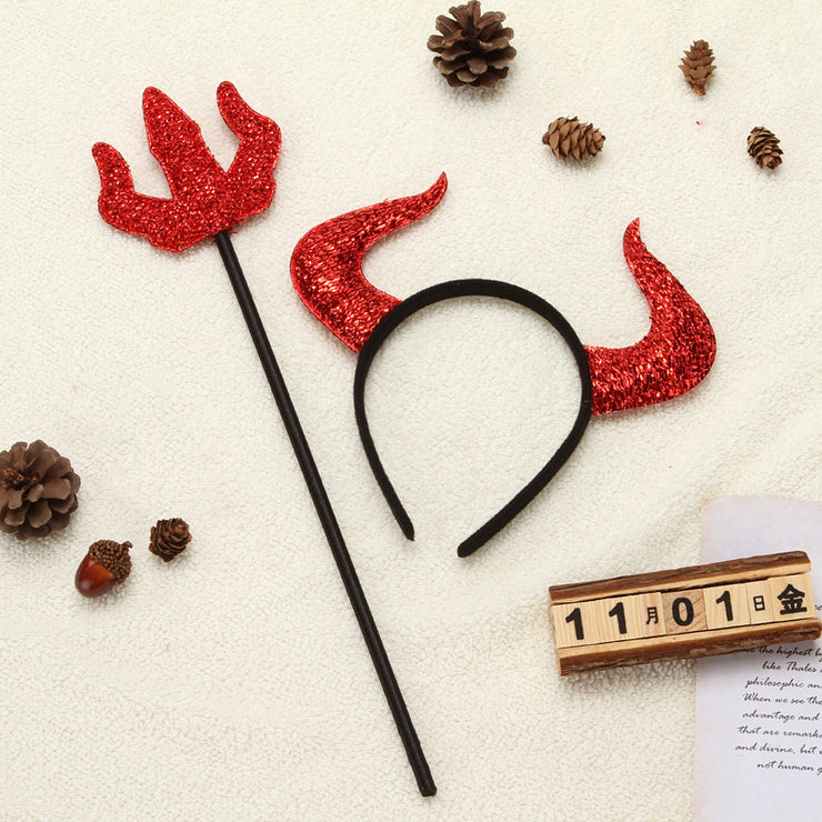 Halloween Decorations Headband And Horn Fork