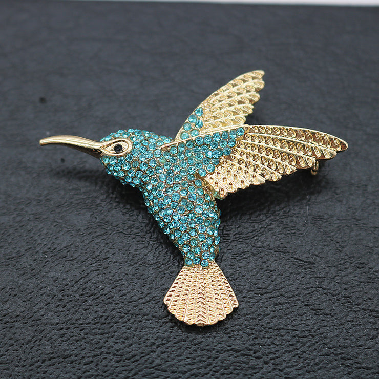 Retro Cute Hummingbird Brooch