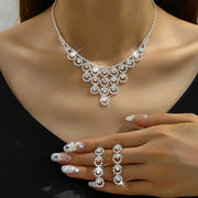 Rhinestone Necklace And Earrings Set