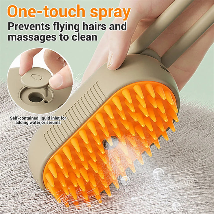 Electric Spray Cat Hair Removal Steam Brush