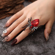 Halloween Rhinestone Spider Ring