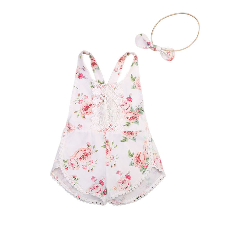 Newborn Baby Girl Floral Romper