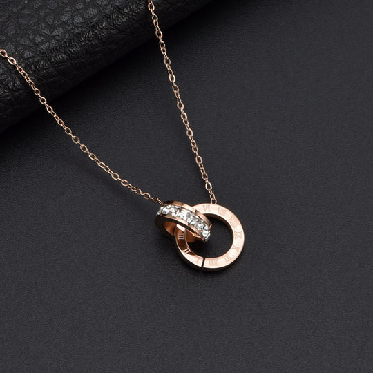 Ring Diamond Titanium Steel Necklace