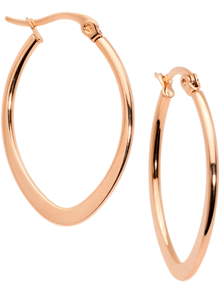 Rose Gold Oval Hoop Earrings