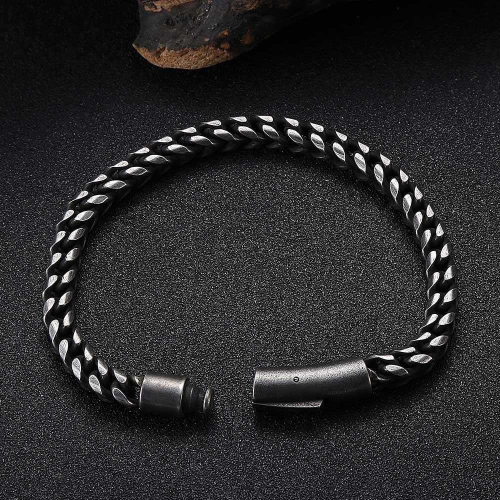 Round Mill Titanium Steel Bracelet For Men