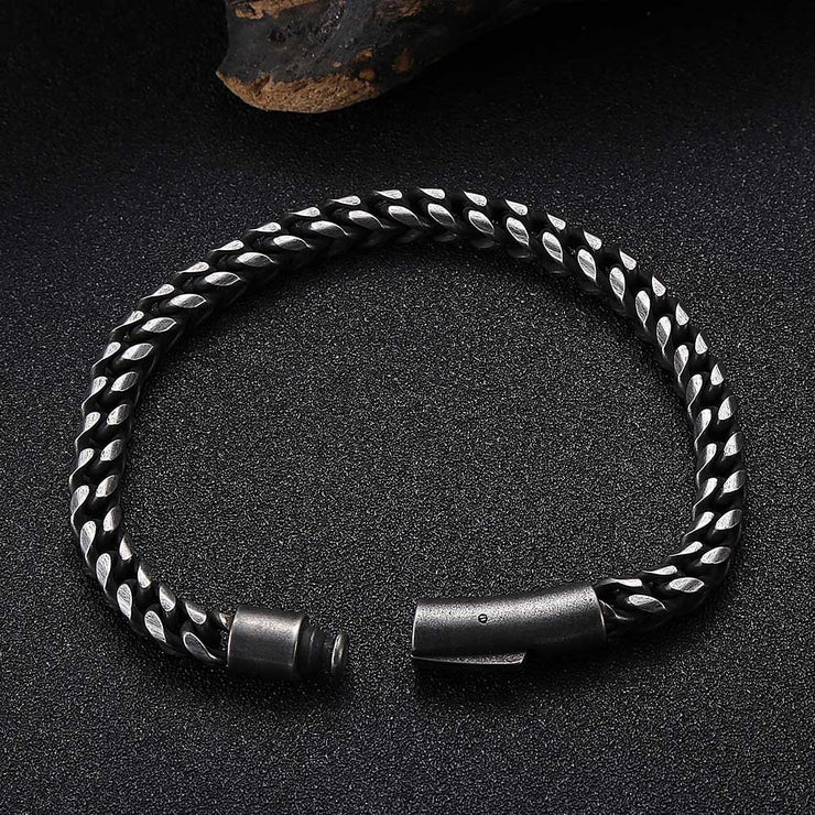 Round Mill Titanium Steel Bracelet For Men