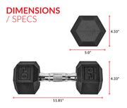 Barbell Coated Rubber Hex Dumbbell