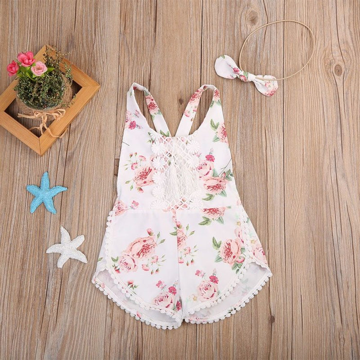 Newborn Baby Girl Floral Romper