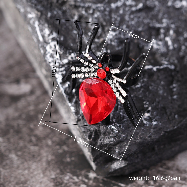 Halloween Rhinestone Spider Ring