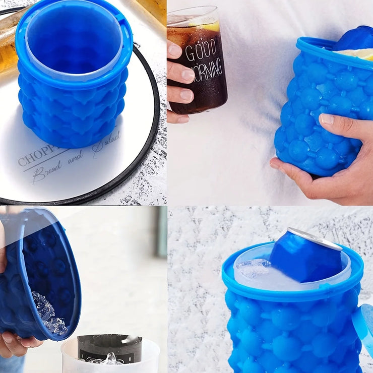 Silicone Ice Bucket And Cube Tray