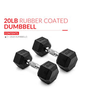 Barbell Coated Rubber Hex Dumbbell