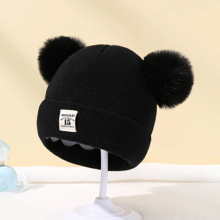 Solid Color Wool Knitted Baby Hat