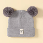 Solid Color Wool Knitted Baby Hat