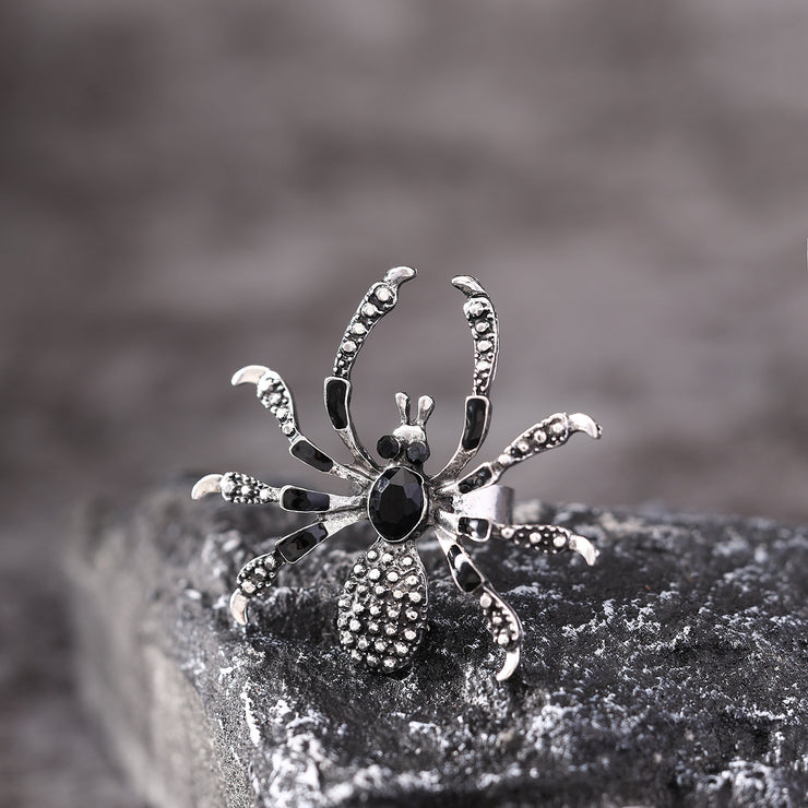 Halloween Rhinestone Spider Ring