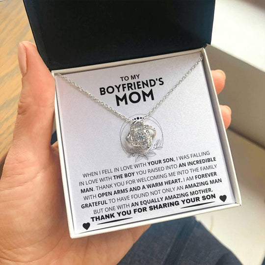 Boyfriend's Mom Gift-Forever Grateful- Love Knot Necklace