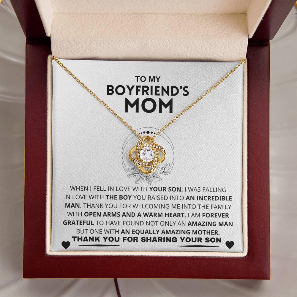 Boyfriend's Mom Gift-Forever Grateful- Love Knot Necklace
