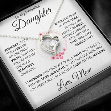 [ ALMOST SOLD OUT] To My Precious Daughter " Someday When The Pages" Love Mom Necklace