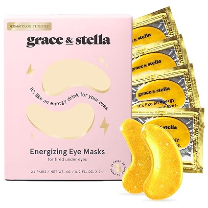 Gold Under Eye Masks – 24 Pairs for Dark Circles, Puffiness, and Wrinkles – Gel Patches, Perfect Gift for Women