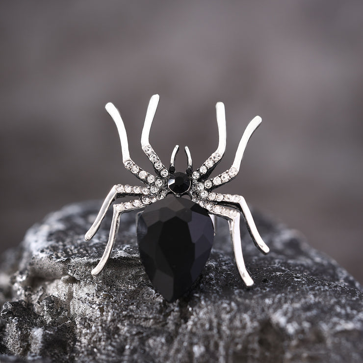 Halloween Rhinestone Spider Ring