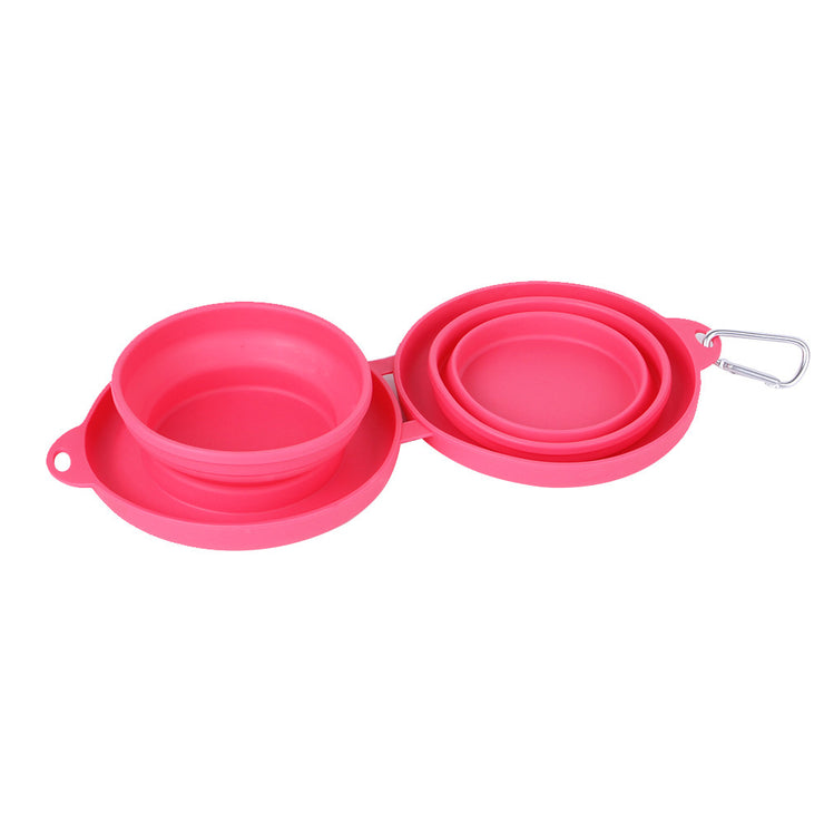 Foldable Rubber Double Pet Feeding Bowl