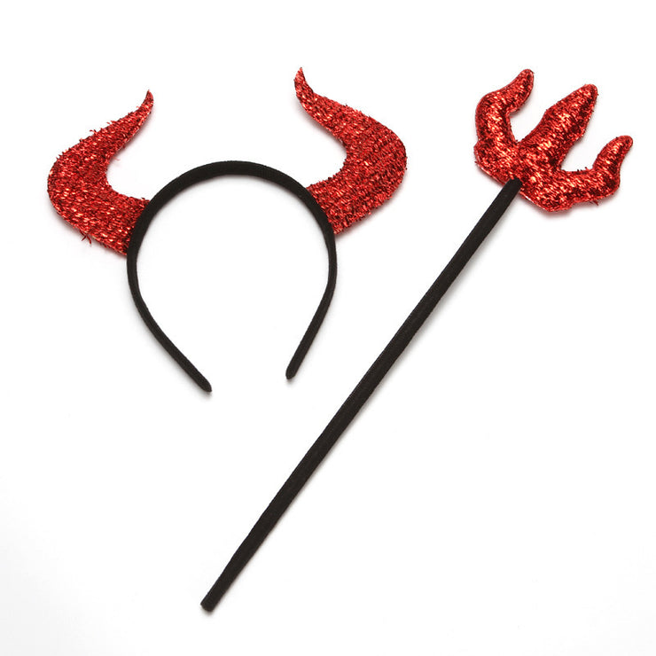 Halloween Decorations Headband And Horn Fork