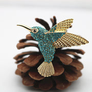 Retro Cute Hummingbird Brooch